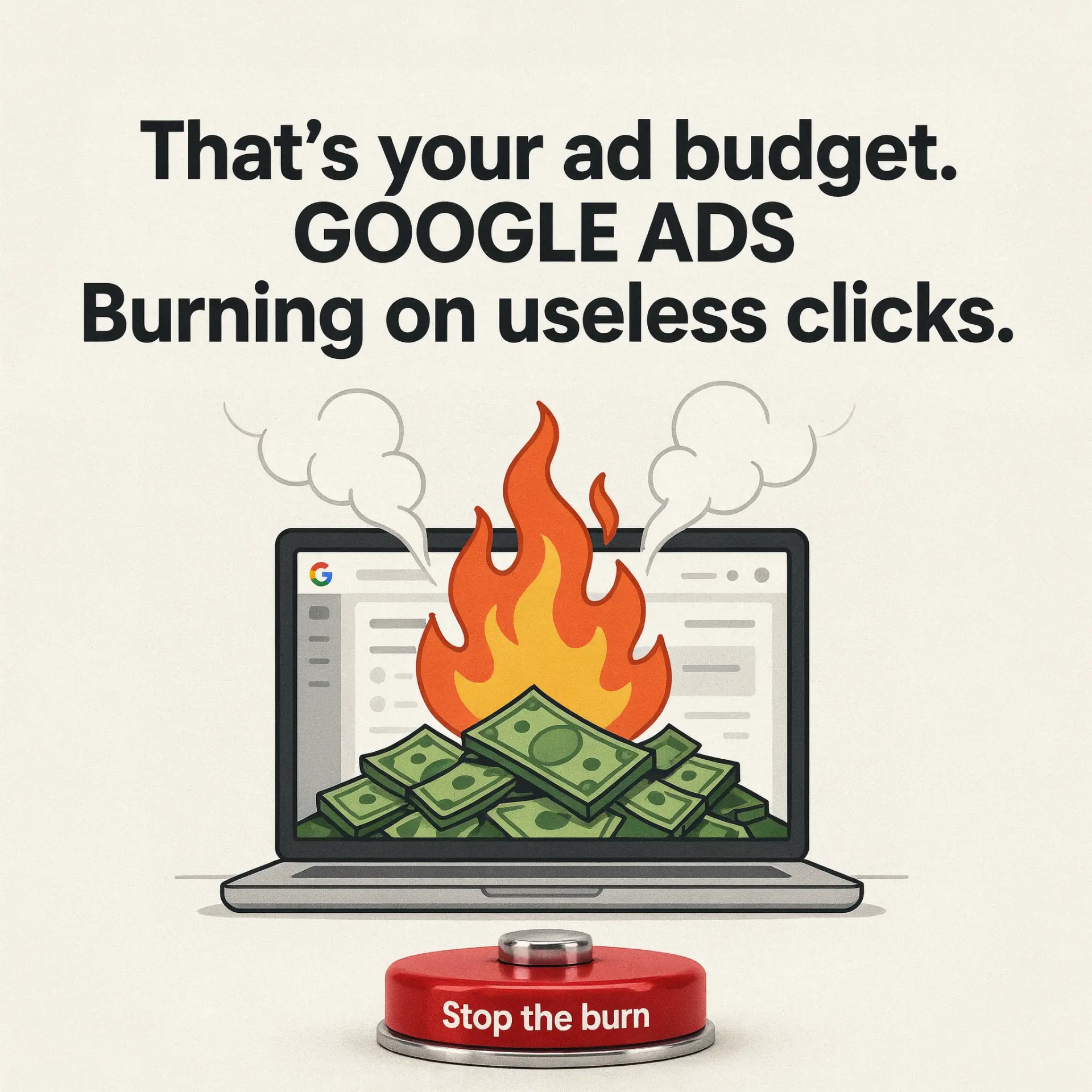 Ad budget burning on useless clicks creative