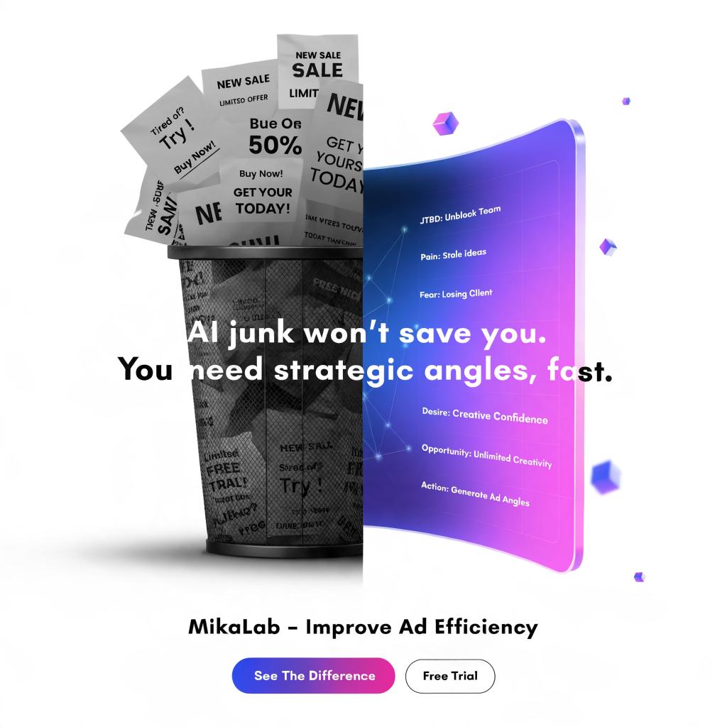 AI junk versus strategic angles ad creative
