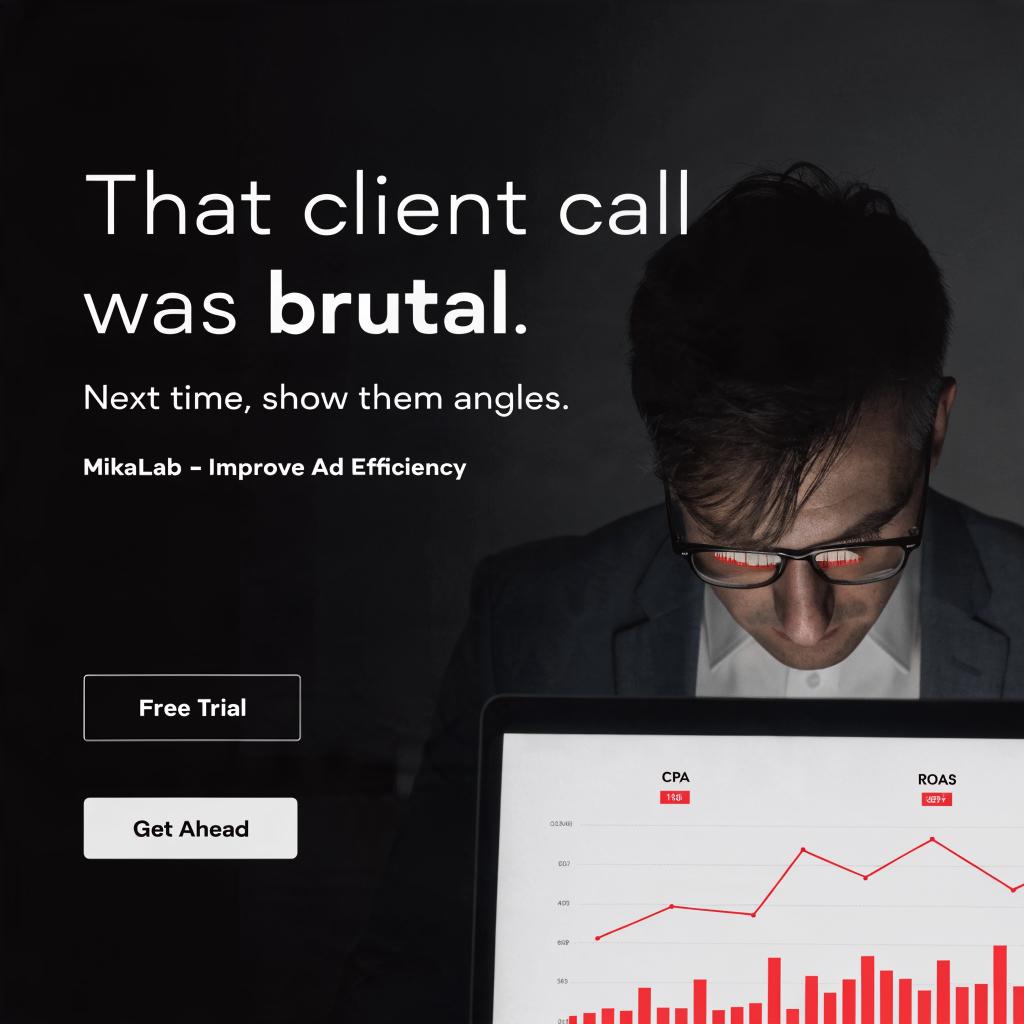 Client call CPA and ROAS chart ad creative